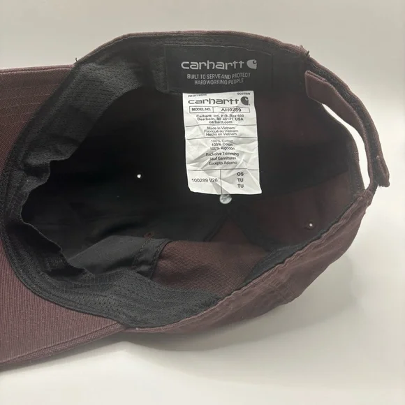 Carhartt Dark Maroon with Brown Logo Men’s Cap - Picture 8 of 8